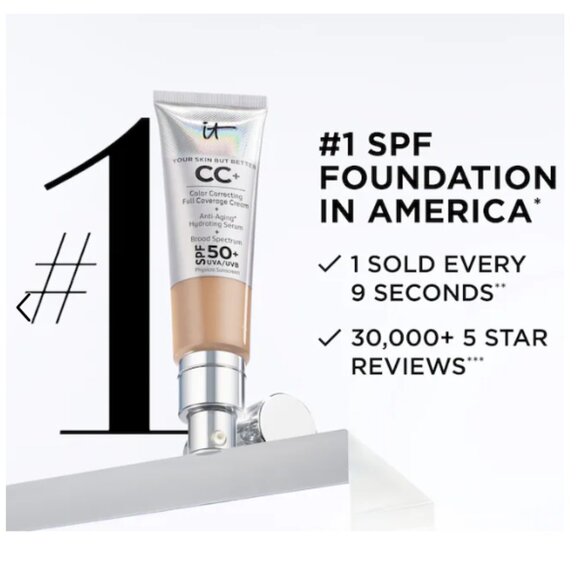 IT Cosmetics FAIR BEIGE Full Coverage Color Correcting Foundation SPF 50+ NEW - Picture 2 of 2